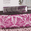 PEVA printed shower curtain sets with metal hooks